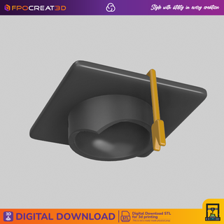 mezuniyet şapka 3d dosya baskı dekorasyon hediye akademik aksesuar dijital indir kutlama mezun oyuncak bebek süs tema zarafet 3d print model - Mito3D