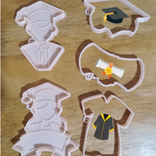 graduation cookie cutters 5 pieces 3d print model - Mito3D