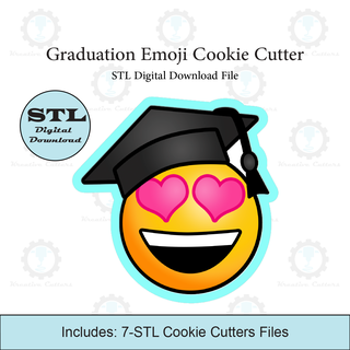 mezuniyet emoji kurabiye kesici stl dosya kesiciler 3d print model - Mito3D