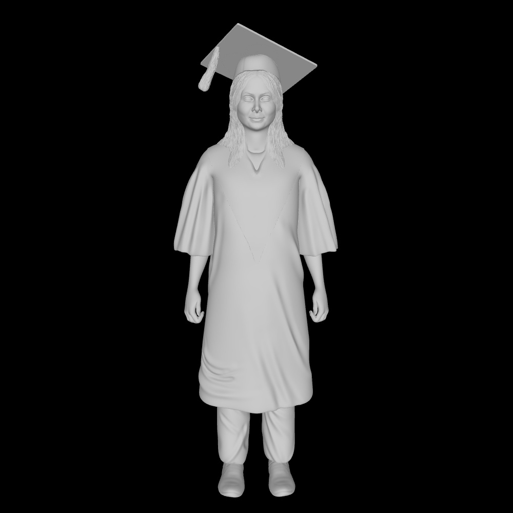 graduação menina 2 graduate convocation prêmio ceremony personagem humano grau convocação pessoa figura cerimônia Faculdade aluna ex alunos alúmen chapéu coco presente fêmea mulher mulheres 3D print model - Mito3D