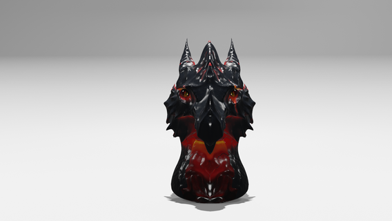 gragon testa portachiavi arte animale Drago creatura fantastico mitoloqua Basso poli giocattolo fan 3d print model - Mito3D