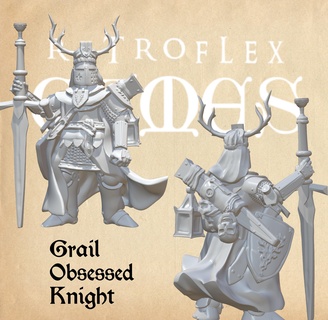 grail obsessed knight ye olde worlde knight quest grail breton medieval 28mm hero holy olde worlde old world europe  3d print model - Mito3D