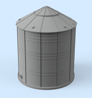 grain bin agriculture farm structure steel corrugated agricultural infrastructure 3d print 3d print model - Mito3D
