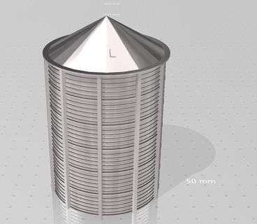grão silo Fazenda frango poli suporte miniatura Ambiente animais 3d print model - Mito3D