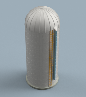grain silo bin agriculture steel building farm agricultural infrastructure 3d print 3d print model - Mito3D