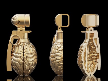 granade brain pendant 3d print model - Mito3D