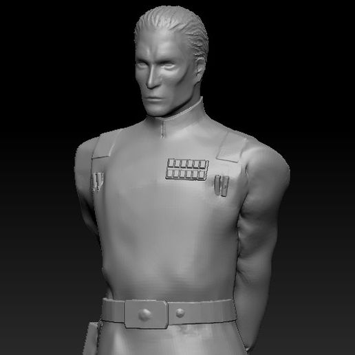 grand admiral thrawn art star wars empire figure statue villain dark blue face 3D print model - Mito3D