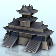 grandioso asiático palacio túnel escalera torre 6 China Asia Japón martillo guerra años sigmar 3d print model - Mito3D