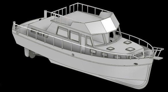 grandioso bancos 46 clásico rc escala 1 20 yate juguete barco remote controlled radio controlar lancha borda pescar 3d print model - Mito3D