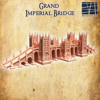 grand imperial bridge 28 mm tabletop terrain rpg dnd castle medieval supportfree old stone border structure playable interior modular 28mm 25mm 15mm wargame 3d print model - Mito3D