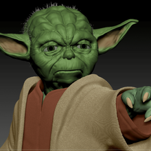 grand master yoda - statue+head character star wars low poly statue high 3d print model - Mito3D