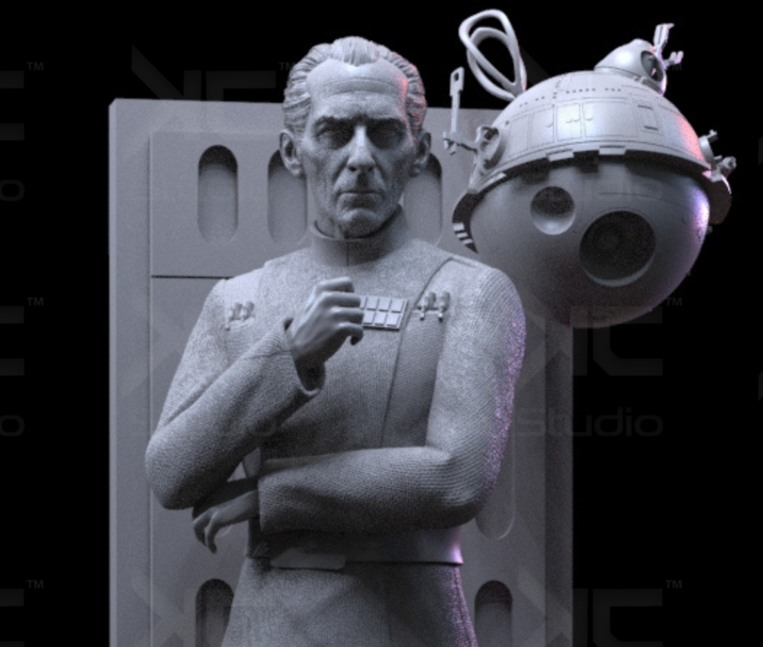 grand moff tarkin ' star wars fanart' Game darth vader kylo rey skywalker clone stormtrooper collectibles statue 3D print model - Mito3D