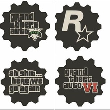 grandioso robo auto portavasos conjunto gta Grand Theft Auto gratis gta5 gta6 estrella rock xbox 3d print model - Mito3D