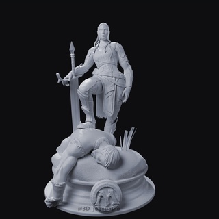 grand warlord radha - magic gathering mtg medieval female diorama figure supported 3d print model - Mito3D