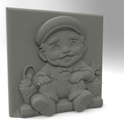 büyük baba şekil duvar sanat stl dosya 3d model cnc yönlendirici bas relief rahatlama baskı büst dekor hayran heykeller büstler 3d print model - Mito3D