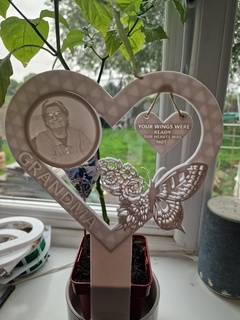 nonna memoriale cuore litografia telaio casa farfalla fiore 3d print model - Mito3D