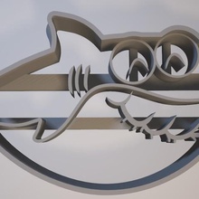 Oma Hai Ausstecher Kunst ping fonk 3d print model - Mito3D