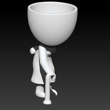grandmother's flower pot - women's day flowerpot mother's poly gift 3d print model - Mito3D