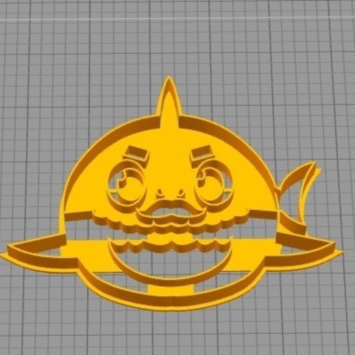 grandpa shark cookie cutter tool sharp grandfather baby 3D print model - Mito3D