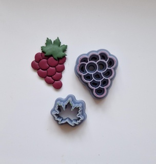 grape - polymer cutter clay autumn art earrings 3d print model - Mito3D