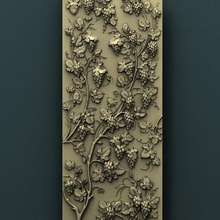 raisin panneau de mur art la cnc panno un soulagement sculpté 3d stl modèle 3d print model - Mito3D