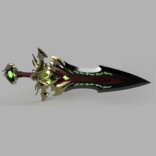 tumba colmillo espada apuntalar arma cosplay ren justa aqw lobo cráneo 3d print model - Mito3D