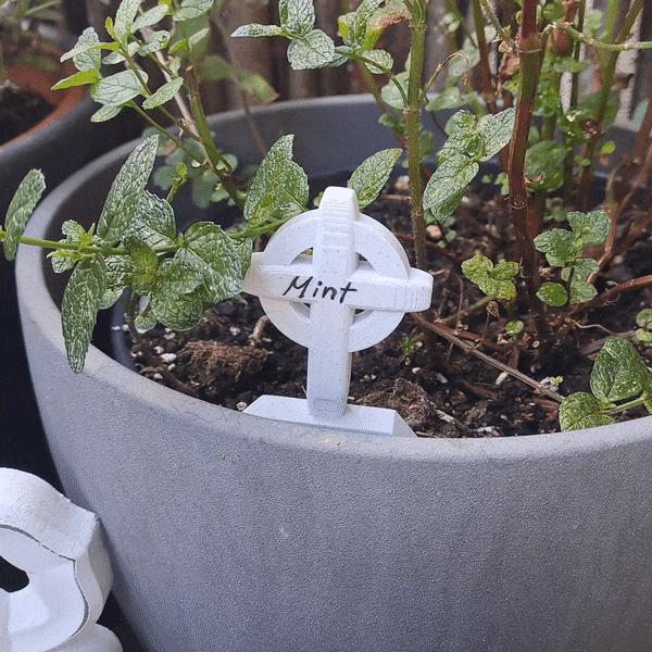 mezar bitki işaret kalkan Bahçıvanlık taşı Bahçe balkon 3D print model - Mito3D