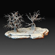 tomba roccia ambiente natura calcolo arte high poly printable model 3d print model - Mito3D