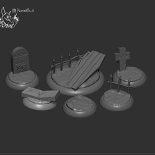 cemitério bases Malifaux jogo guerra 3d print model - Mito3D