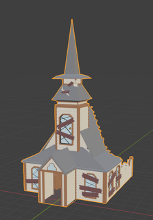gravity falls - abandoned church dinosaurs gravity mystery shack dipper mabel soos grunkle house hut merch church dinosaur abandoned  3d print model - Mito3D