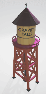 gravity falls - water tower watertower mystery shack dipper mabel soos grunkle house hut merch 3d print model - Mito3D