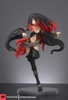 gravidade pressa Raven 3d impressão modelo anime anime3d anime3dprint mulher gravidaderushraven 3d print model - Mito3D