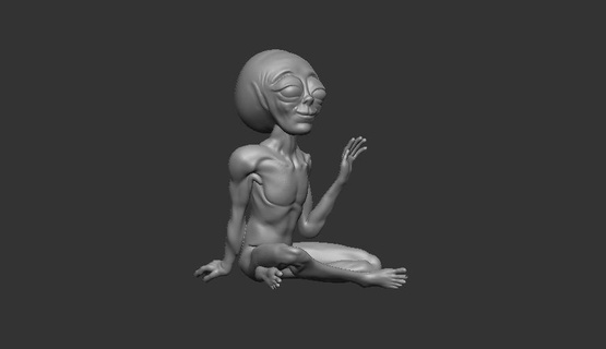 grigio alieno seduto vari alieni allineare extraterrestre 3d print model - Mito3D