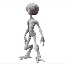 Grau alien Kunst gif futurama Mitarbeiter anunaqui Reptilien Humanoide grey 3d print model - Mito3D