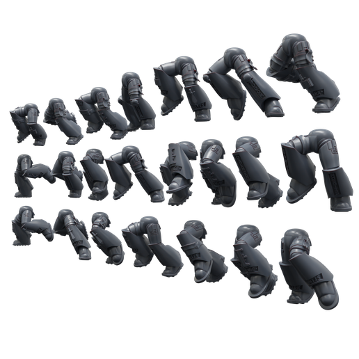 graygawrs gray legs tiny space knights set 2 running poses official scale 3D print model - Mito3D