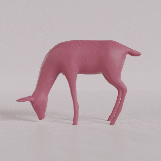 pastando veado estatueta figura animal arte estátua 3d print model - Mito3D