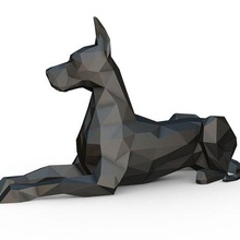 ótimo dinamarquês mentindo cão arte impressão pobre 3dprint animal miniaturas escultura estátua brinquedo 3d print model - Mito3D