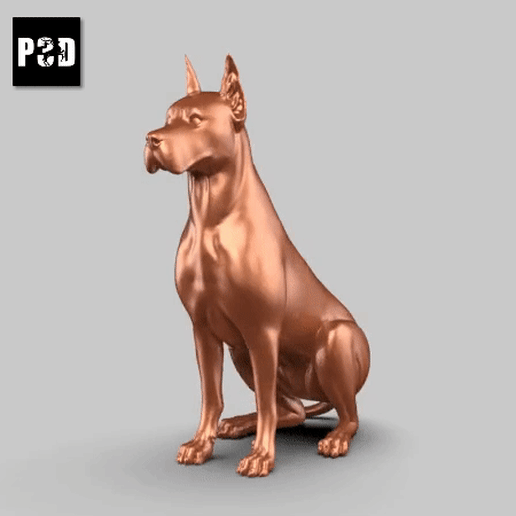 harika dane poz 02 Sanat köpek hayvan oyuncak Evcil Hayvan figürinler 3D print model - Mito3D