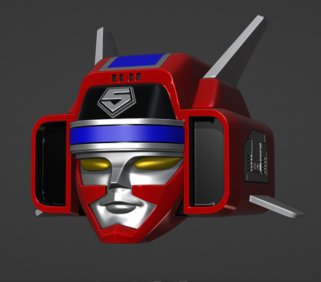 great five robo helmet 3d print model - Mito3D