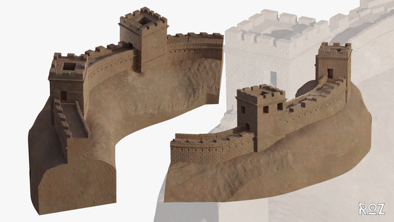 großartig Mauer China Wunder Welt Neu Stein Natur Architektur Geschichte 3d print model - Mito3D