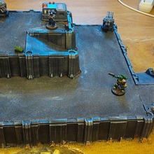 great wall metal game barricade fortress terrain warhammer imperium modular defence sci-fi 3d print model - Mito3D