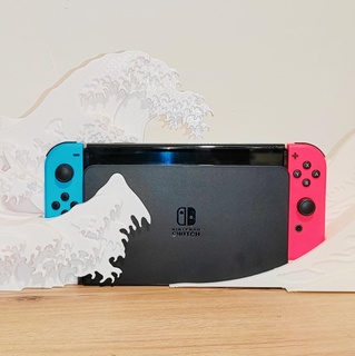 great wave nintendo switch dock Gadget japan arcade oled home station custom retro gaming 3d print model - Mito3D