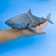 génial blanc requin articulé print in place Jeu animaux mer jouet créature 3d print model - Mito3D