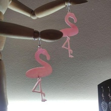 greater flamingo jewelry flemish pink loop ear pendants door key 3d print model - Mito3D
