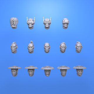 greater good heads Game greater good 2pi tau wargame miniature heads space communist fish people  3d print model - Mito3D