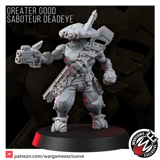 greater good saboteur deadeye Game drone wargameexclusive character sci-fi wargaming miniature 3d print model - Mito3D