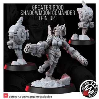 greater good shadowmoon comander pin-up wargameexclusive greater-good sci-fi wargaming miniatures wargame 3d print model - Mito3D