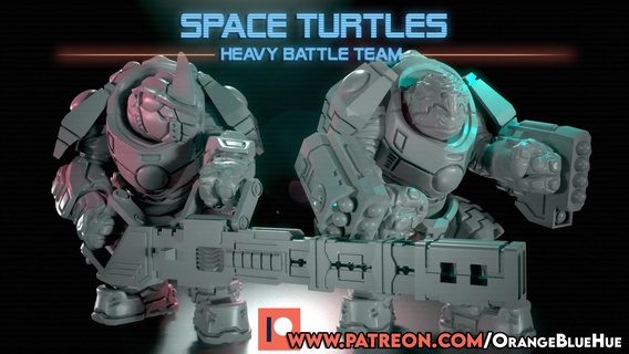 greater good space turtles -- heavy battle team Game tau war hammer broadside auxiliary wh40k tabletop ranghon proxy 3d print model - Mito3D