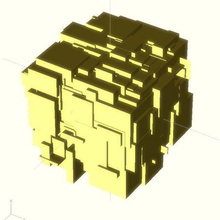 greeble art artistic borg cube city customizer challenge openscad math 3d print model - Mito3D