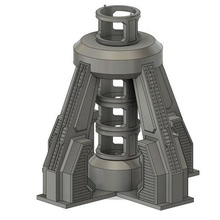 greeble city space elevator architecture greeblecity halo scifi buildings structures 3d print model - Mito3D